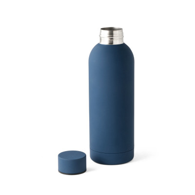 ODIN. Double wall vacuum stainless steel (36 recycled) bottle with rubber coating 550 mL